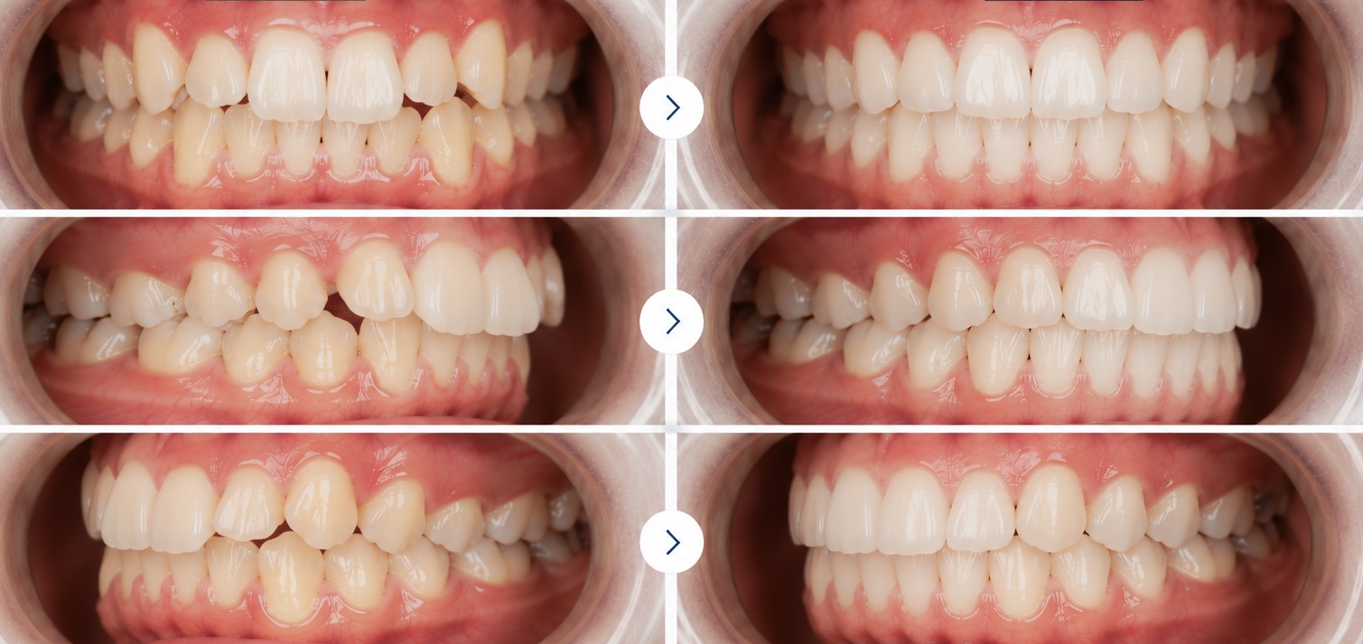 Invisalign clear aligner treatment results at ID Dental Implant Center in Koreatown, Los Angeles