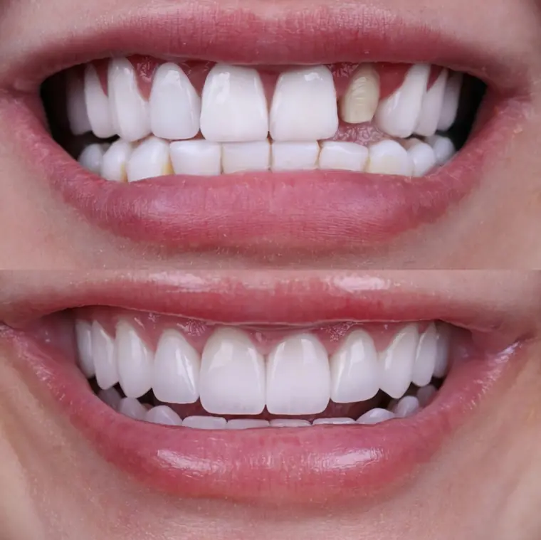 Porcelain veneer before and after — Case 07, real patient of Dr. Edward Nam at ID Dental Koreatown